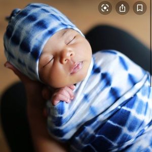 Milkmaid Goods Swaddle & Hat Set - Blue Tie Dye